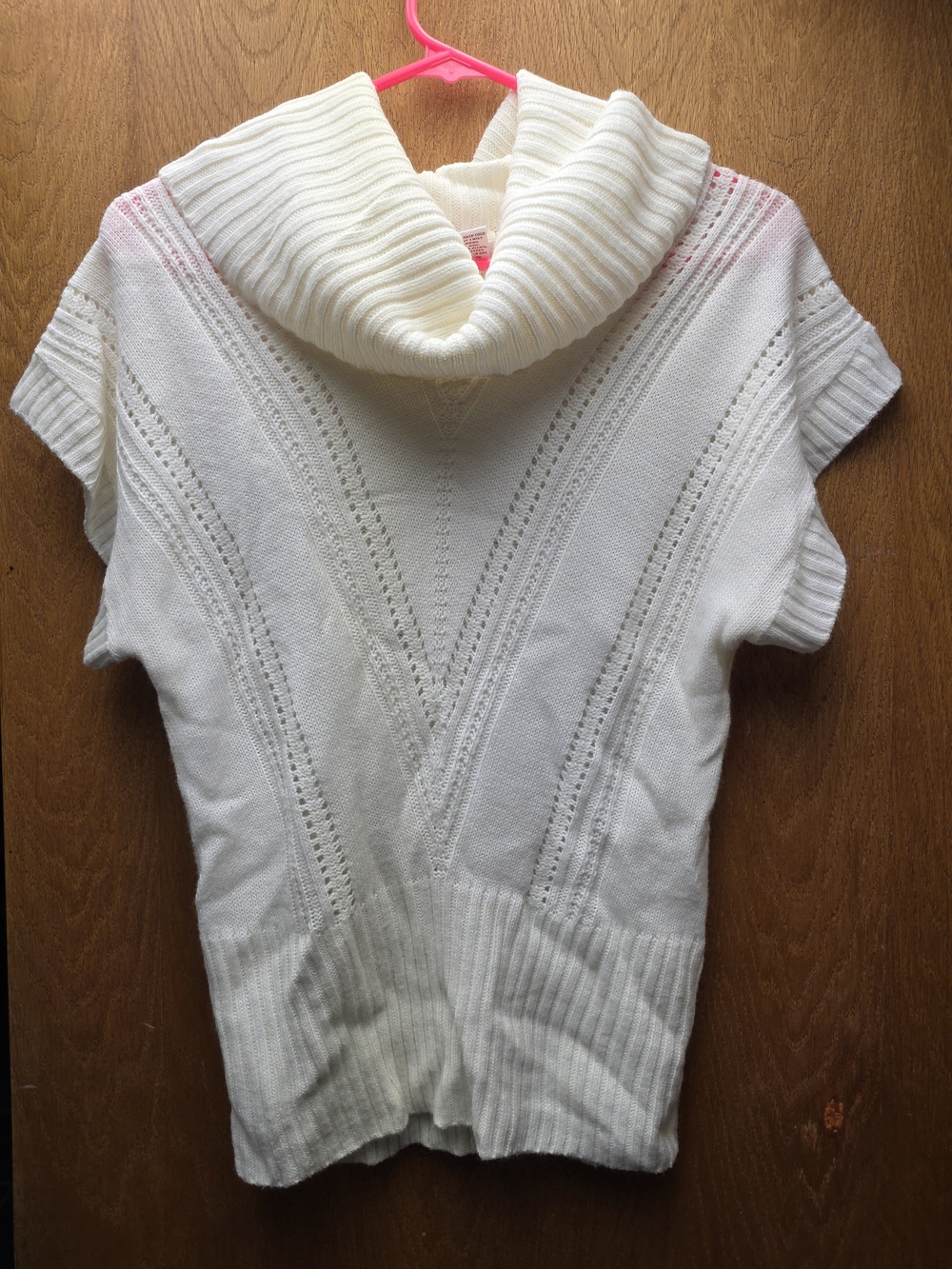 Candie's Cream Cowl Neck Short-Sleeve Sweater